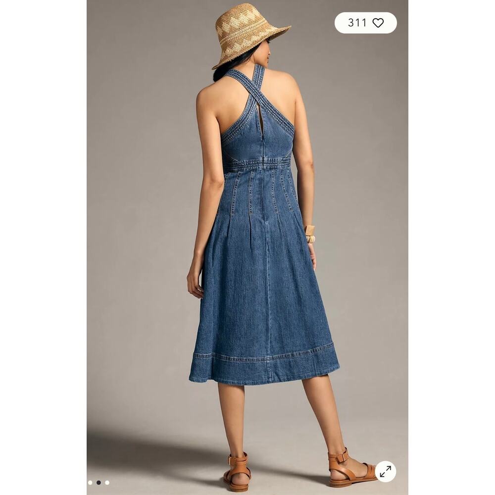 NWT❤️Pilcro Denim Midi Dress sz12 - Picture 3 of 9